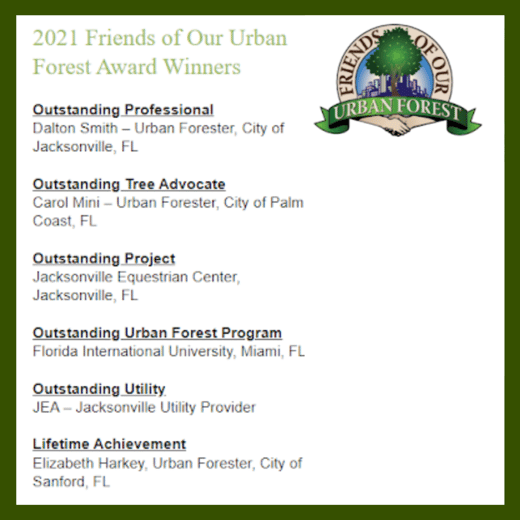 Friends of our urban forest winners
