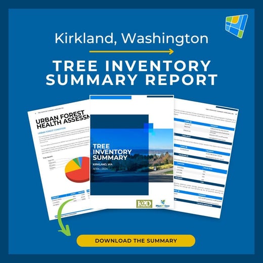 Kirkland Washington Tree Inventory Summary Report from PlanIT Geo SQ