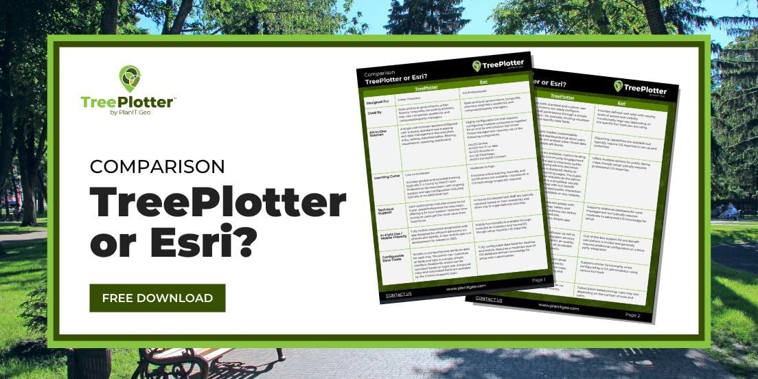 TreePlotter or Esri Comparison Chacklist from PlanIT Geo LinkedIn-1